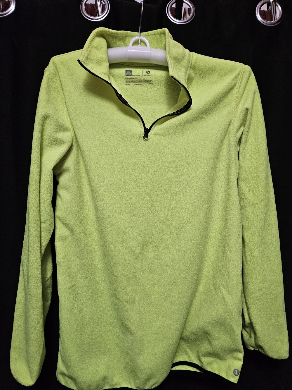 Xersion Lime Green Zip-Up Fleece Pullover